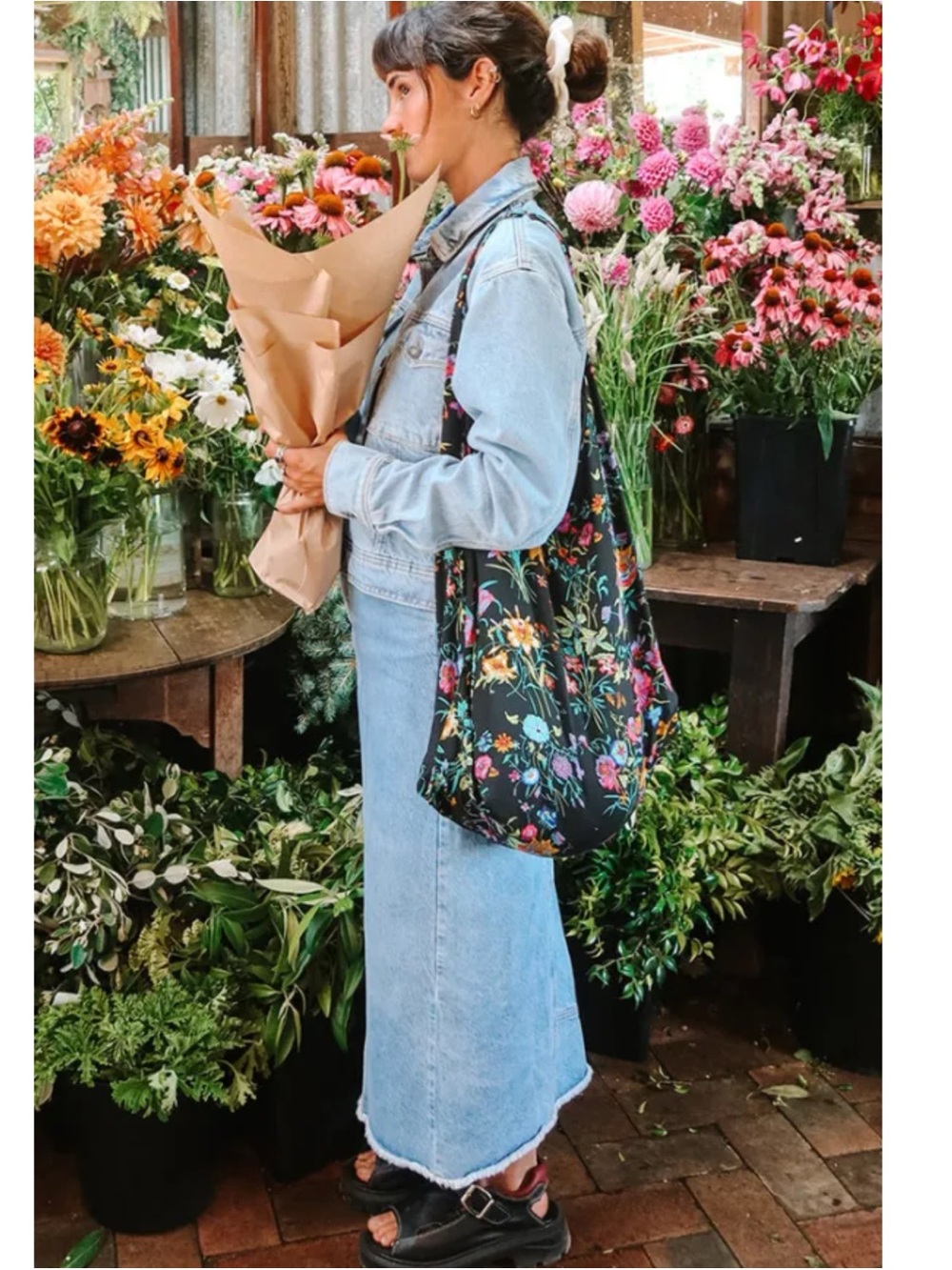 SPELL ReNew Fabric Large Black Tote Bag Multi O/S $30